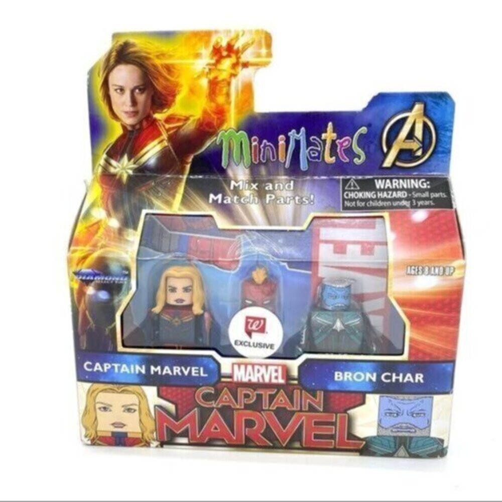 Marvel Minimates Captain Marvel Movie Series   Captain Marvel & Bron Char
